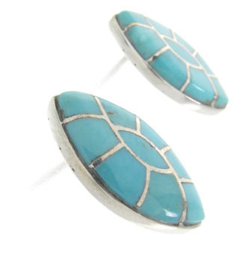 Authentic Sterling Silver And Turquoise Jewelry Post Earrings RS46435